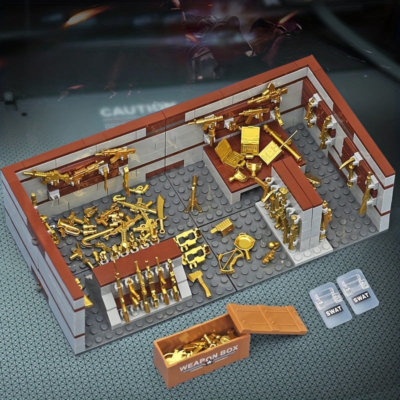 Military Armory Building Blocks Toys Golden Additions